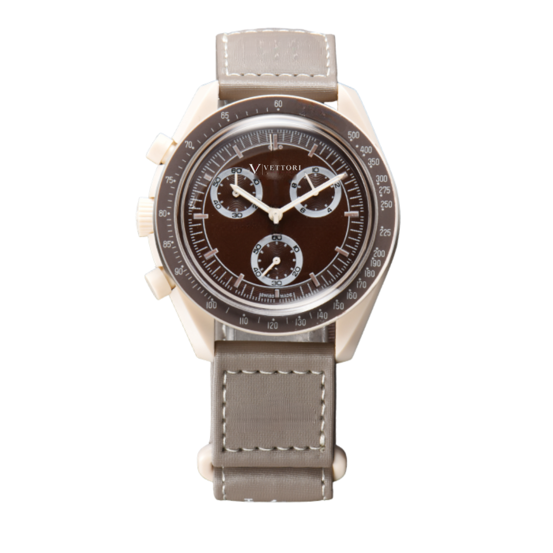 Vettori Chronograph 42mm – Cream Dial with Orange Accents