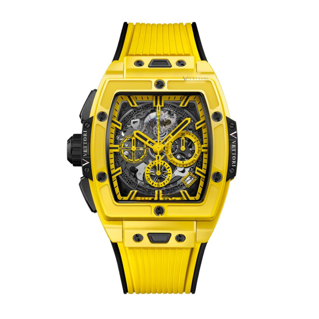 Vettori Tonneau Chronograph 42mm – Black Skeleton Dial