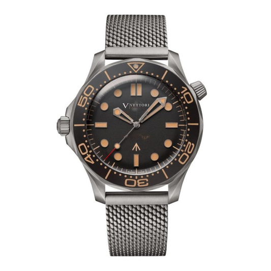 Vettori Tactical Diver 42mm – Black Vintage Dial